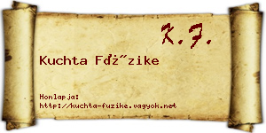 Kuchta Füzike névjegykártya